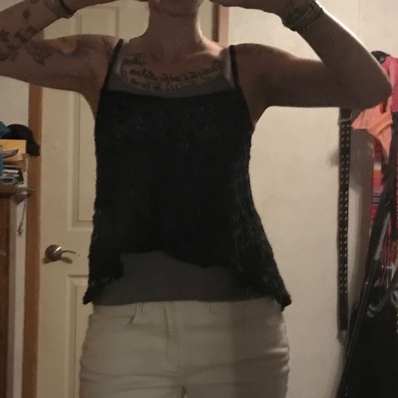 Liberty Love Lacey look black crop top tank! - Picture 2 of 8